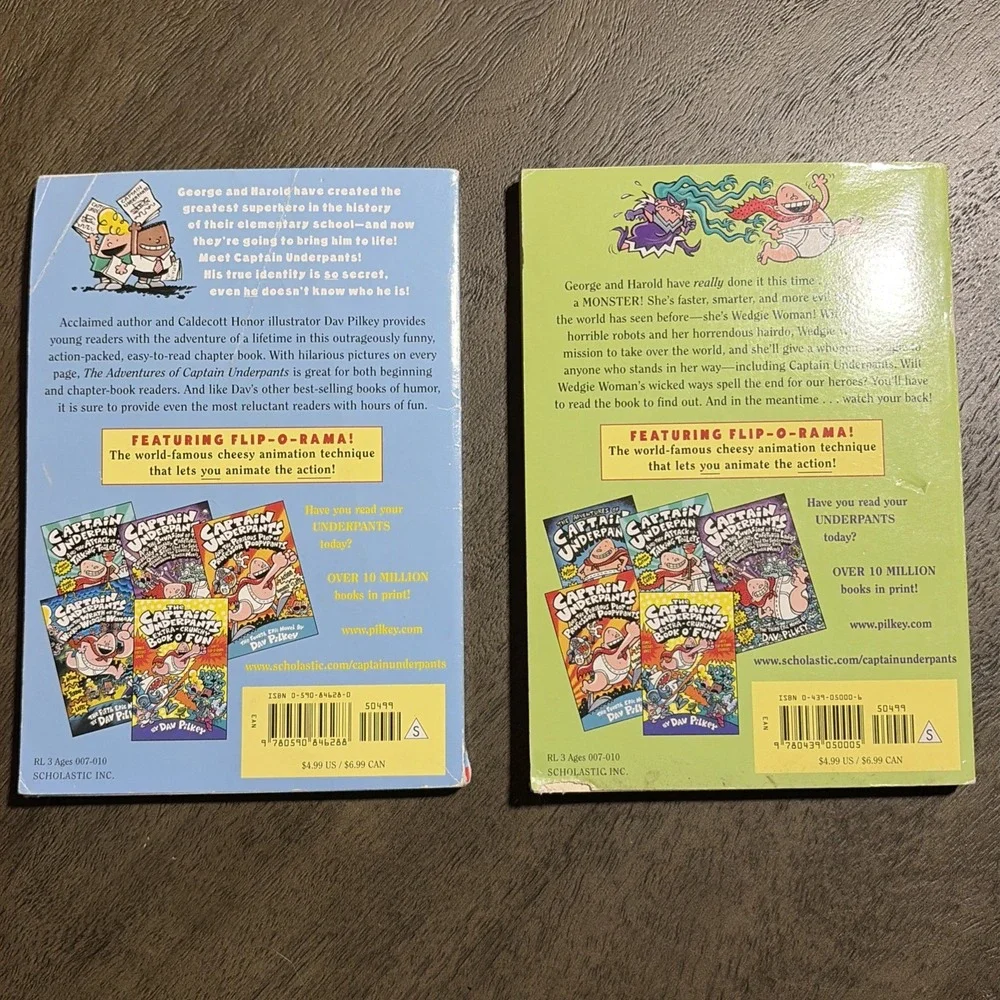 Lot Of 2 Captain Underpants Paperbacks #1 And #5